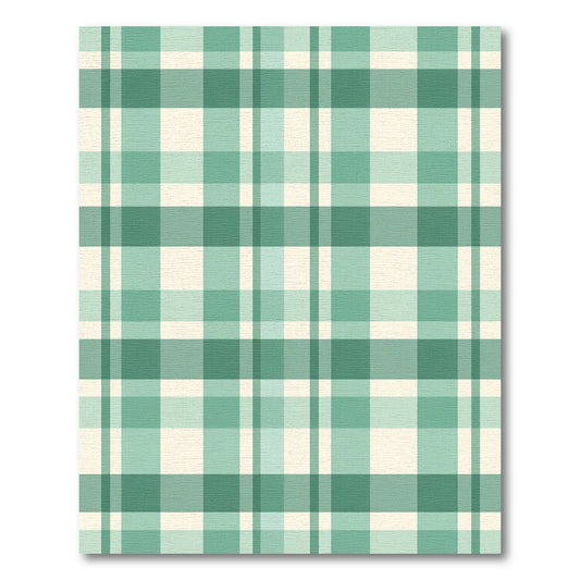 Sage Green Grid Plaid Area Rug