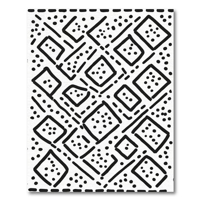 Bold Black Diamond Grid Square Rug