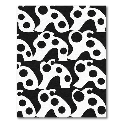 Organic Black White Polka Dot Pattern Rug