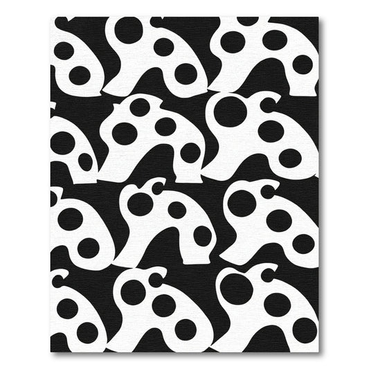 Organic Black White Polka Dot Pattern Rug