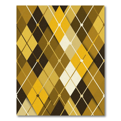 Golden Ochre Argyle Diamond Geometric Rug