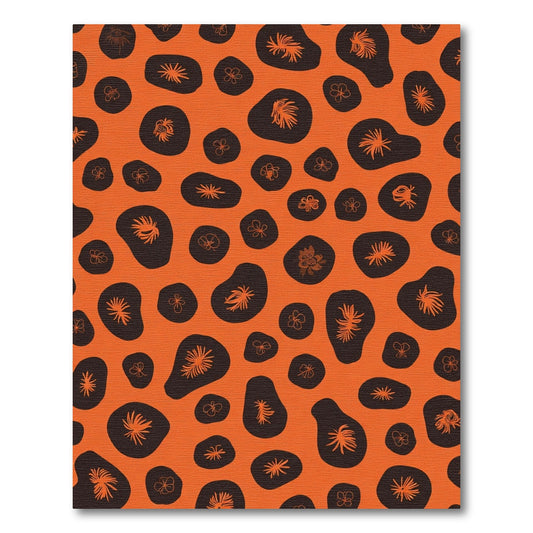 Orange with Dark Brown Blobs Rug