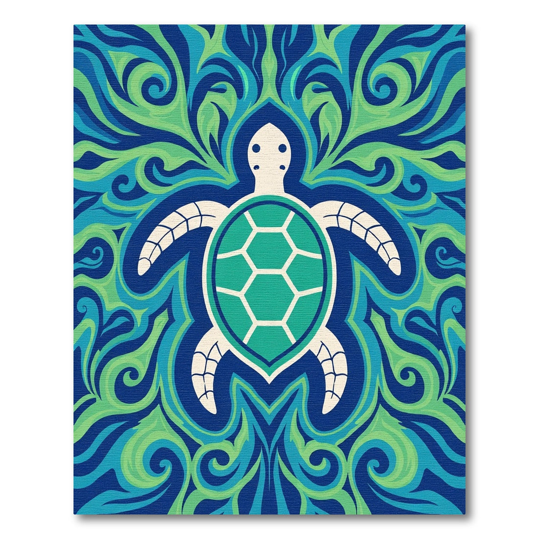 Oceanic Turtle Swirls Blue Green Rug
