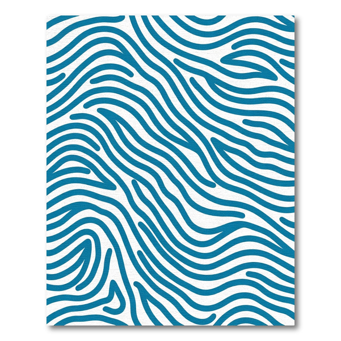 Deep Blue Abstract Wavy Lines Rug
