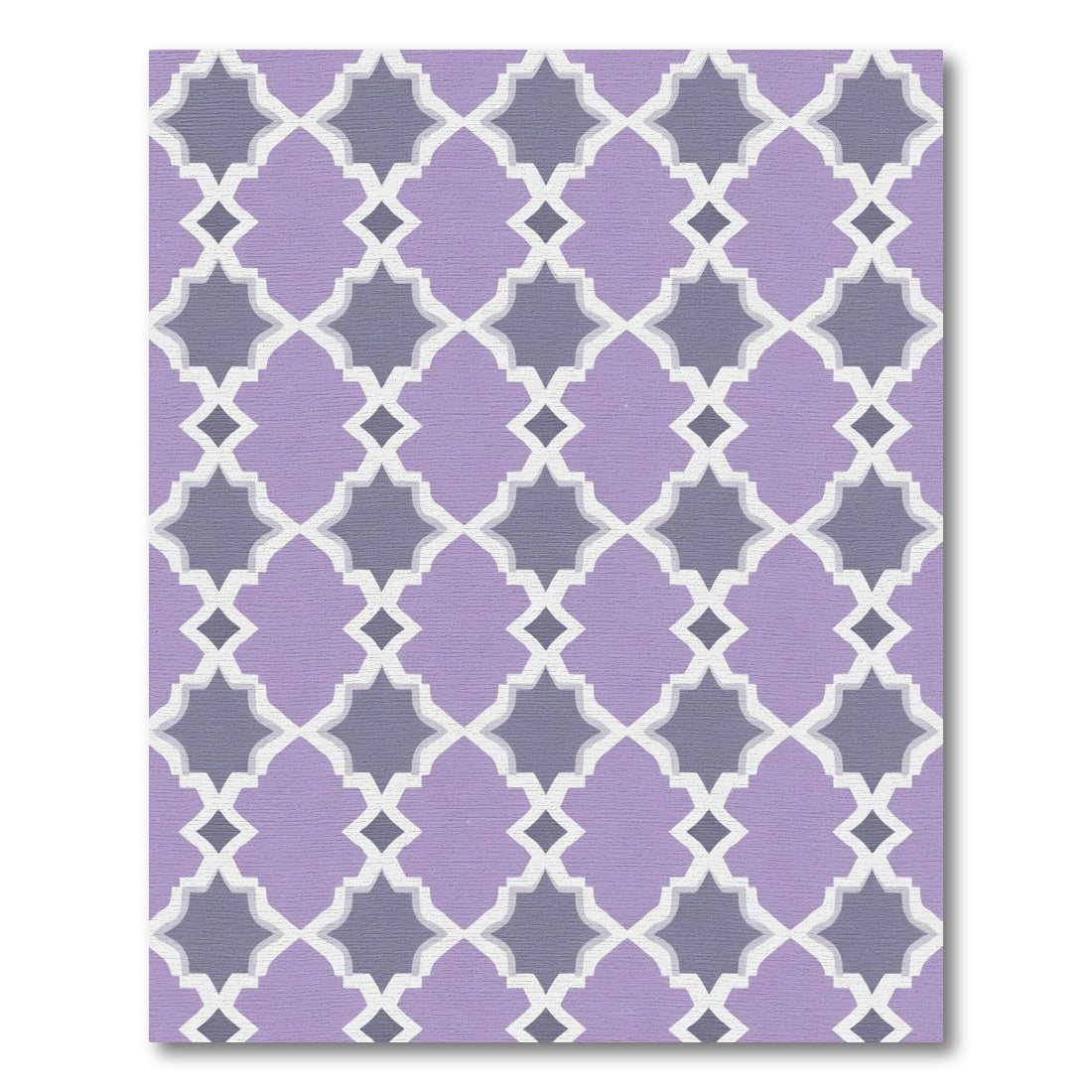 Lavender Gray Quatrefoil Geometric Rug