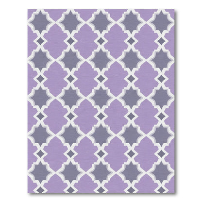 Lavender Gray Quatrefoil Geometric Rug