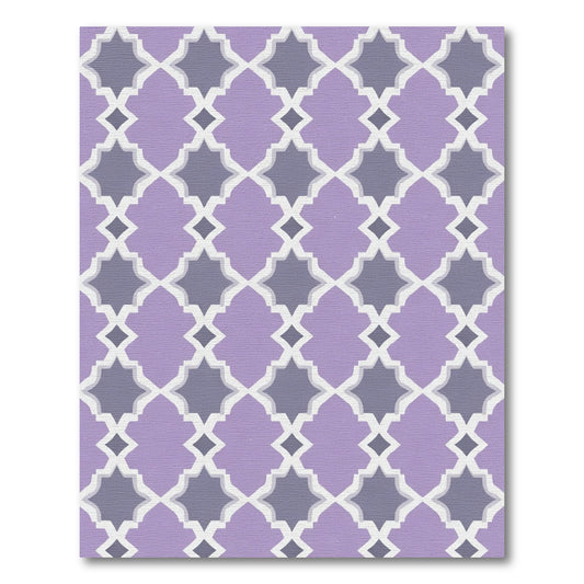 Lavender Gray Quatrefoil Geometric Rug