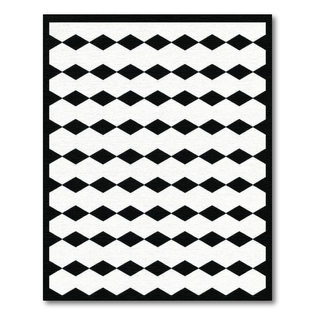 Black and White Diamond Geometric Rug