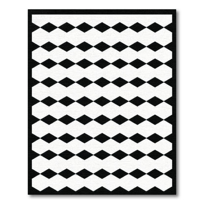 Black and White Diamond Geometric Rug