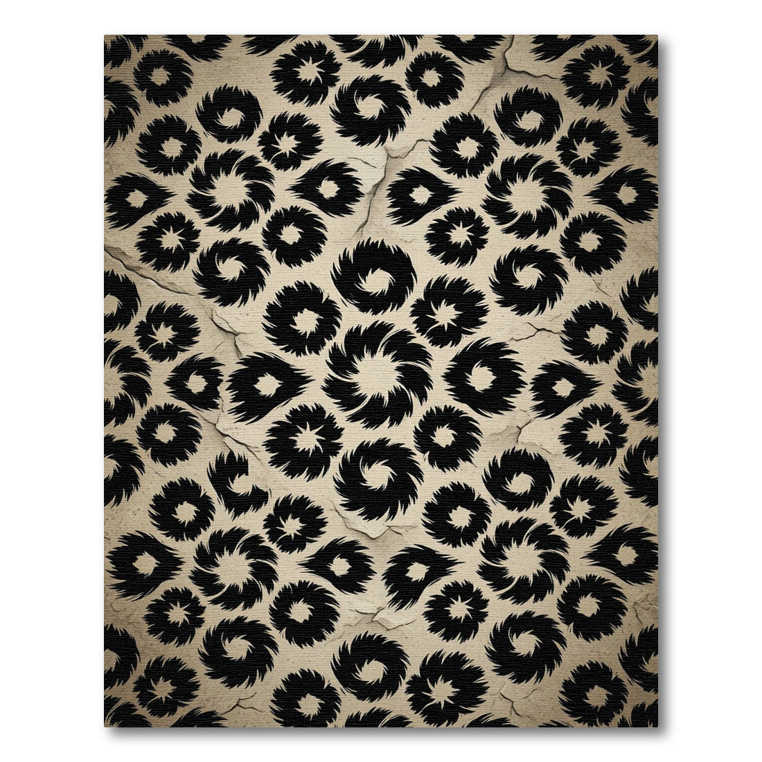 Black Whirlwind Medallion Collage Rug