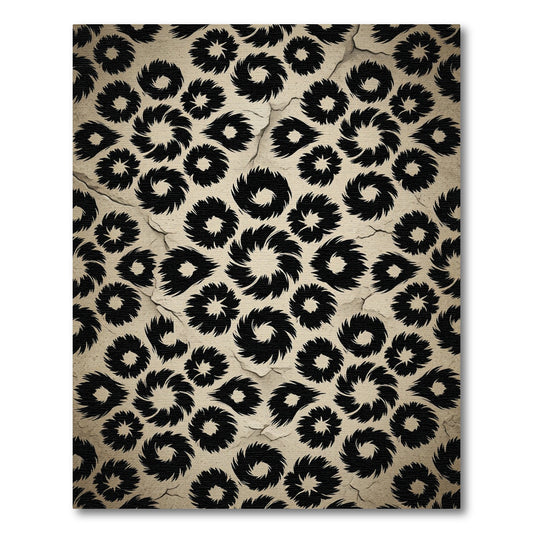 Black Whirlwind Medallion Collage Rug
