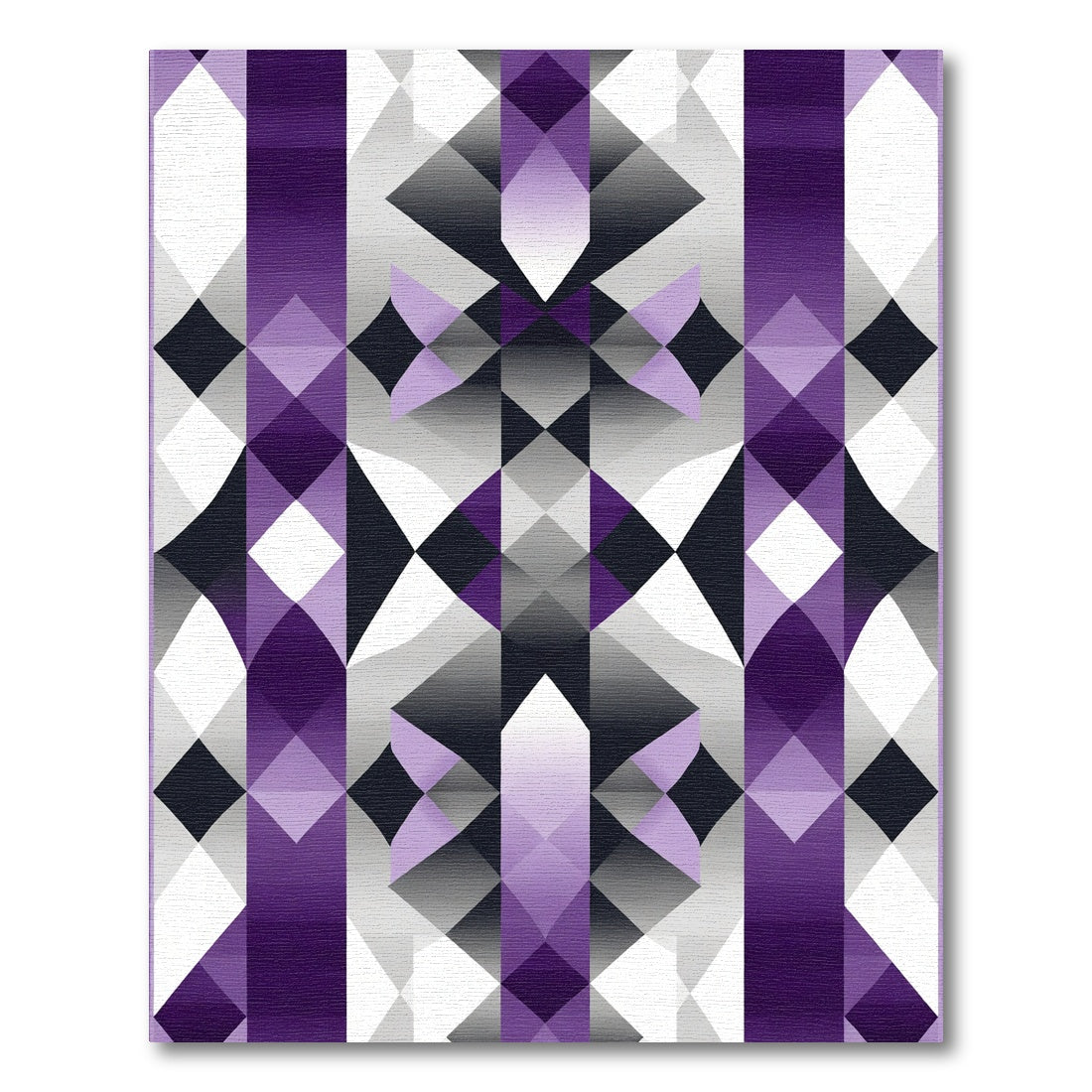 Amethyst Diamond Geometric Illusion Rug