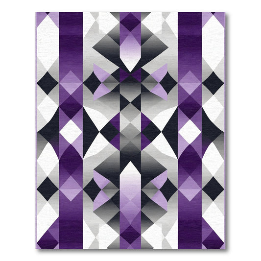 Amethyst Diamond Geometric Illusion Rug