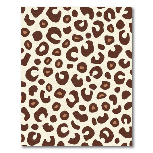 Cream Brown Animal Spots Rug