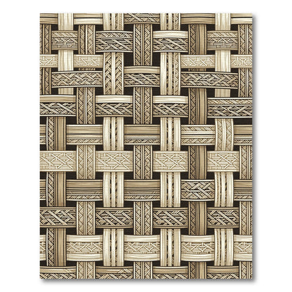 Beige Woven Interlaced Geometric Texture Rug