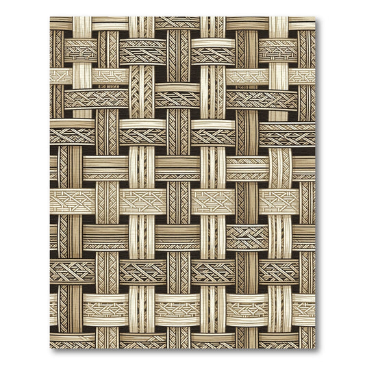 Beige Woven Interlaced Geometric Texture Rug