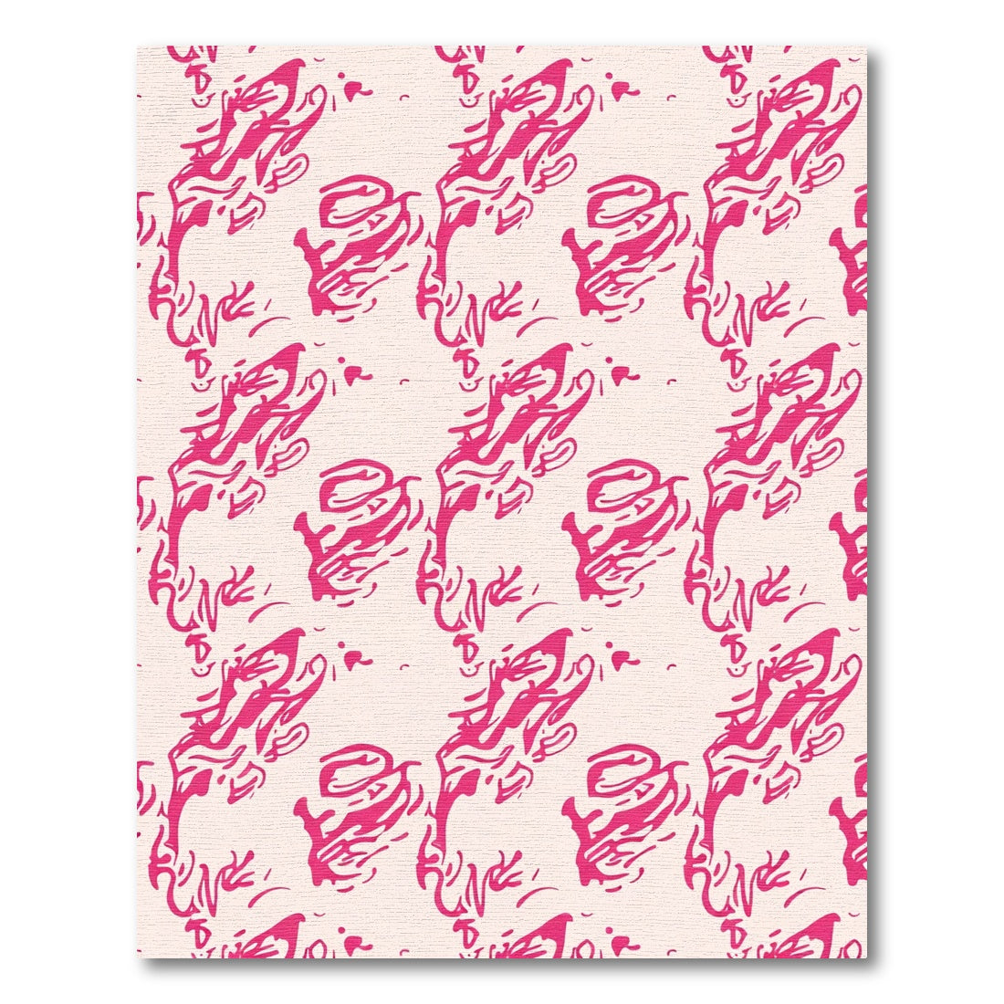 Vibrant Hot Pink Abstract Brushstroke Rug