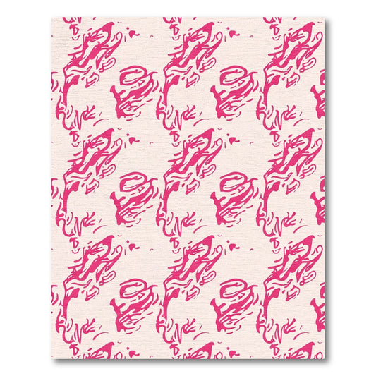 Vibrant Hot Pink Abstract Brushstroke Rug