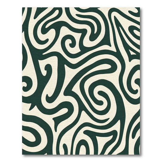 Deep Forest Swirling Abstract Rug