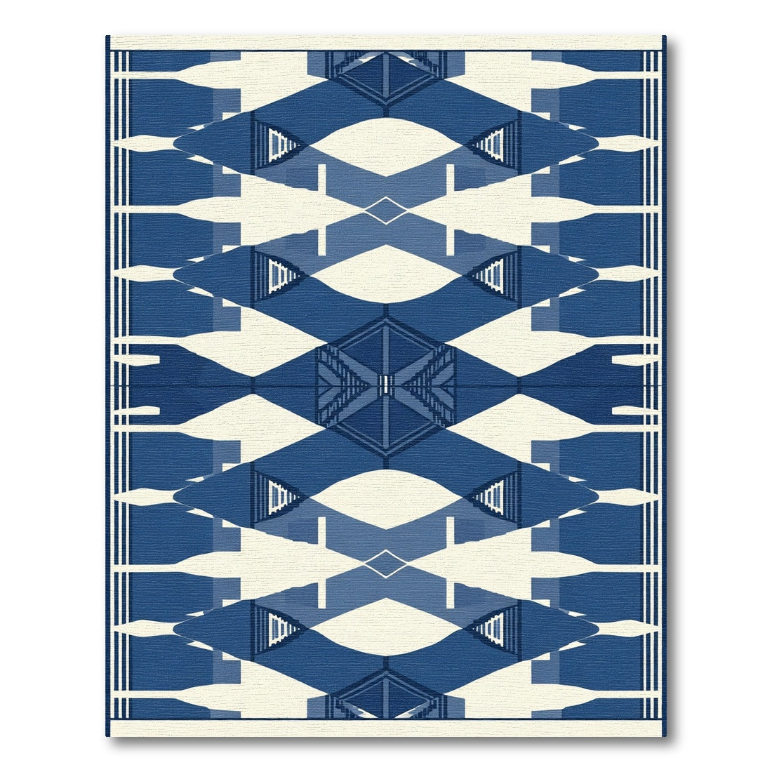 Indigo Geometric Arch Staircase Rug