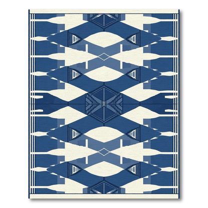 Indigo Geometric Arch Staircase Rug