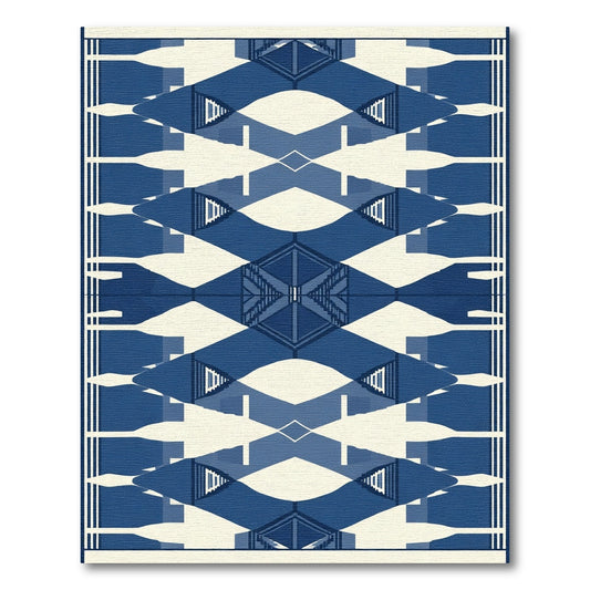 Indigo Geometric Arch Staircase Rug