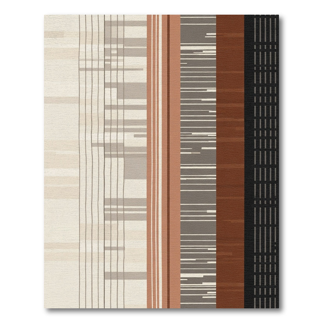 Earthy Tone Vertical Stripe Rug
