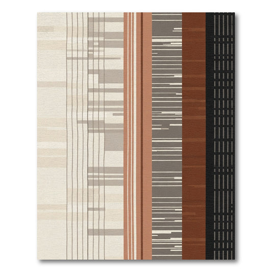 Earthy Tone Vertical Stripe Rug