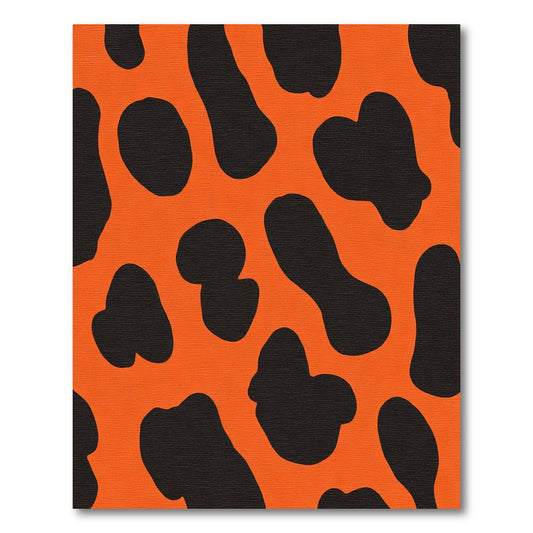 Bold Orange Black Blob Rug