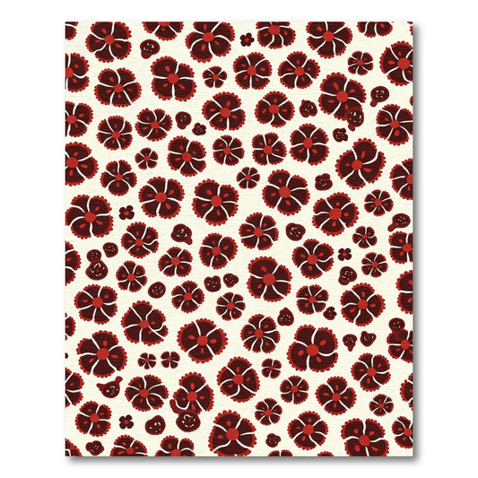 Crimson Red Folk Flower Array Rug