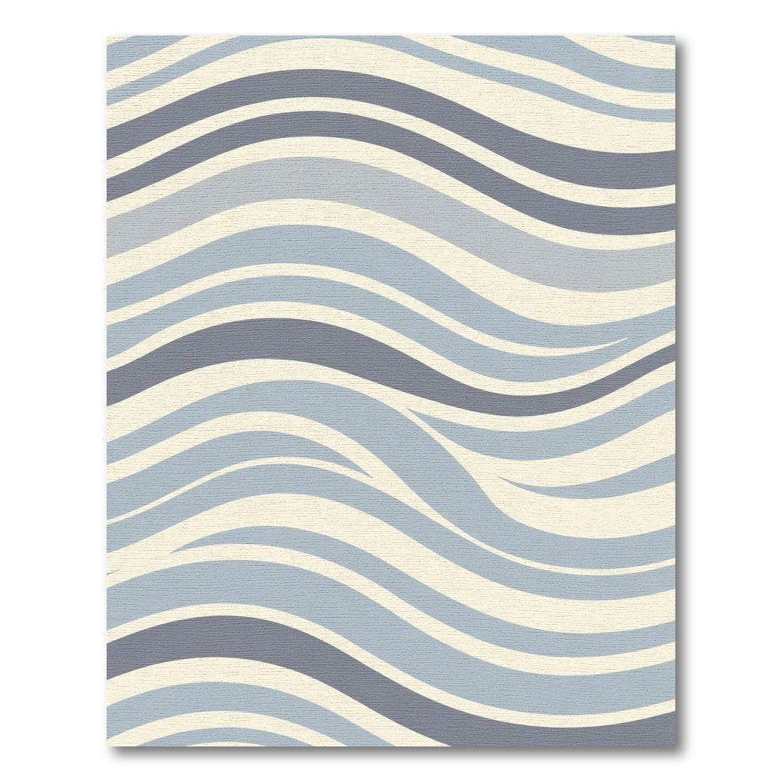 Cool Tones Wavy Abstract Lines Rug