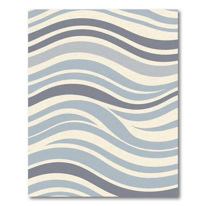 Cool Tones Wavy Abstract Lines Rug