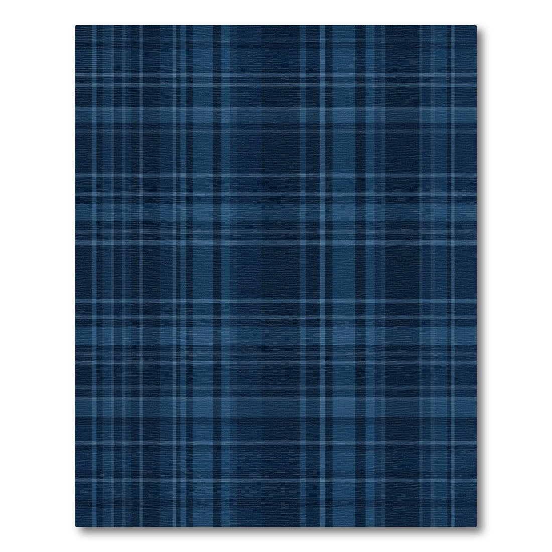 Classic Navy Blue Plaid Harmony Rug