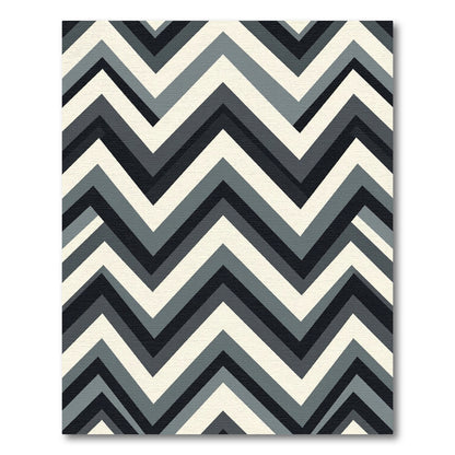 Monochrome Chevron Abstract Zigzag Rug