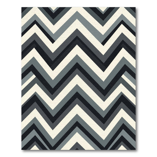 Monochrome Chevron Abstract Zigzag Rug