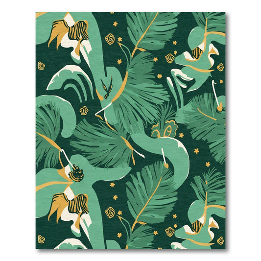 Emerald Tropical Flourish Organic Rug