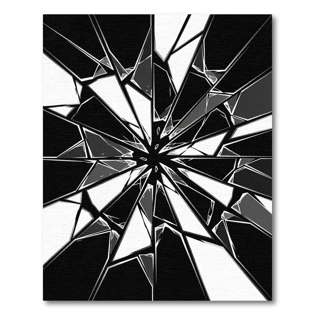 Monochromatic Shattered Glass Starburst Rug