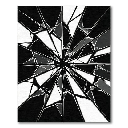 Monochromatic Shattered Glass Starburst Rug