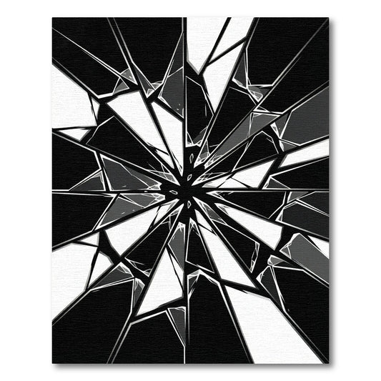 Monochromatic Shattered Glass Starburst Rug