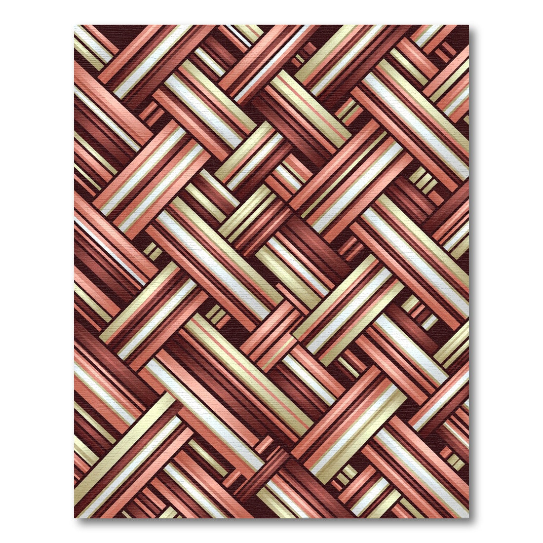 Woven Amber Red Stripe Texture Rug
