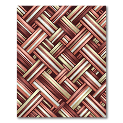 Woven Amber Red Stripe Texture Rug