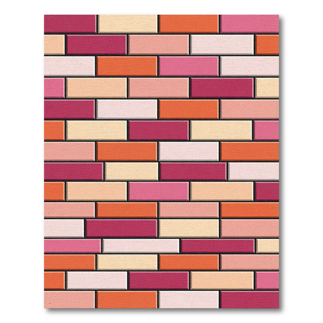 Vibrant Multi-Colored Geometric Brick Rectangles Rug