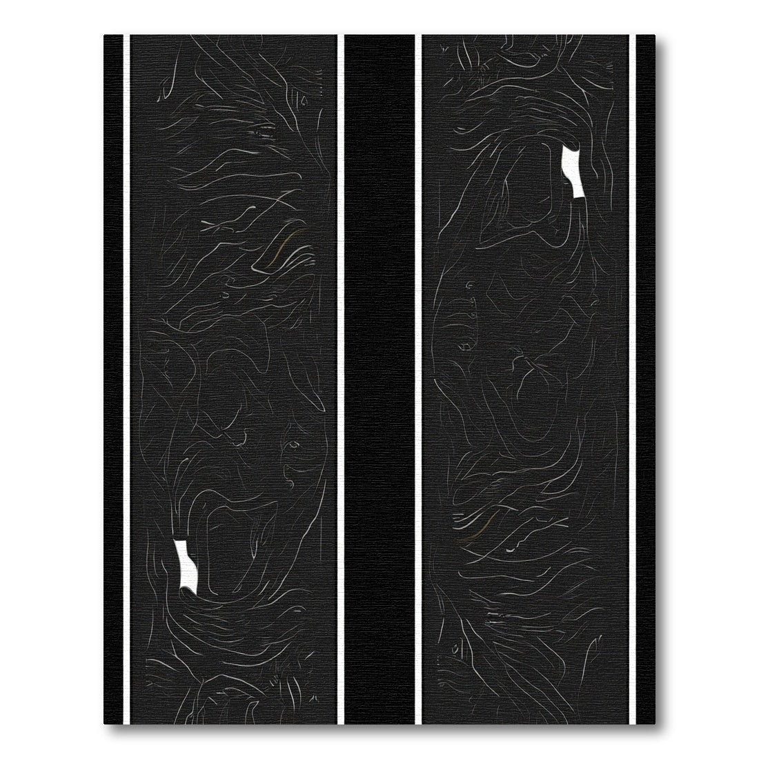 Abstract Black White Organic Flow Rug