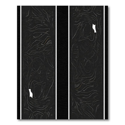 Abstract Black White Organic Flow Rug