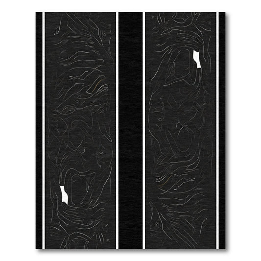 Abstract Black White Organic Flow Rug