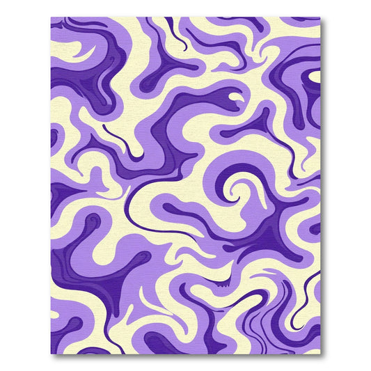 Flowing Lavender Purple Swirl Rug