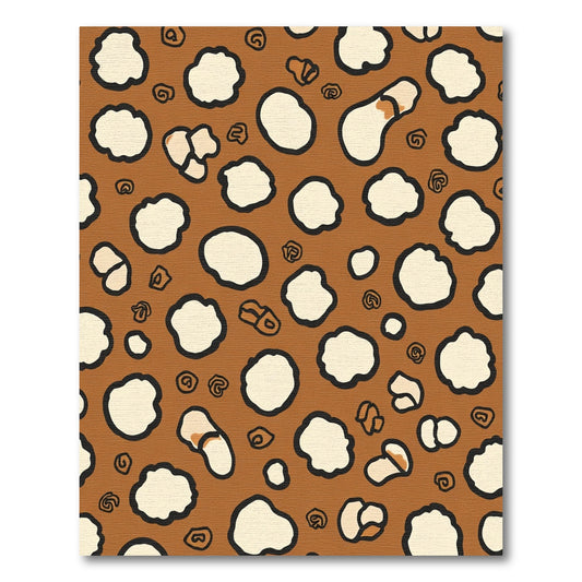 Brown Cream Spotted Abstract Organic Shapes Rug