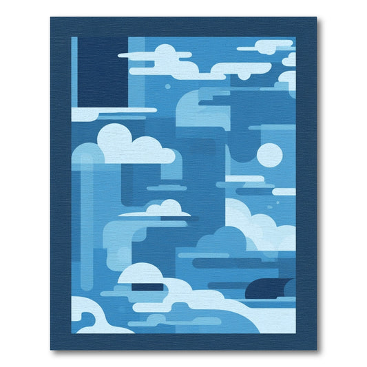 Abstract Blue Cloudscape Horizon Rug