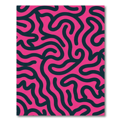 Bold Pink Organic Flow Rug