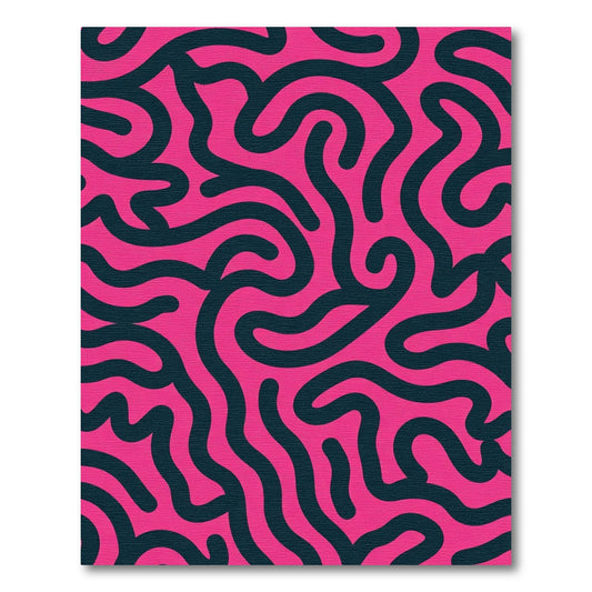 Bold Pink Organic Flow Rug